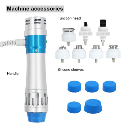 “300mj Shockwave Therapy Device – 7-Head Deep Tissue Recovery Tool for Circulation & Muscle Relief”