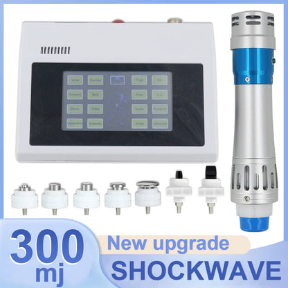 “300mj Shockwave Therapy Device – 7-Head Deep Tissue Recovery Tool for Circulation & Muscle Relief”